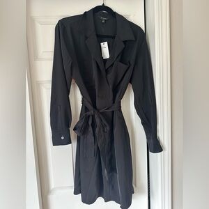 Black Silk Shirtdress